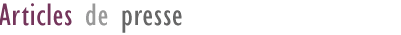 Articles de presse